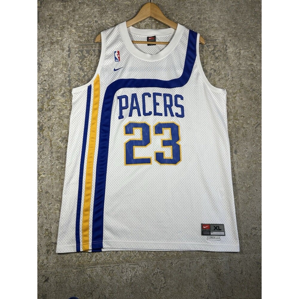 Vtg Nike Rewind Indiana Pacers Ron Artest Swingman Jersey White Mens XL +2